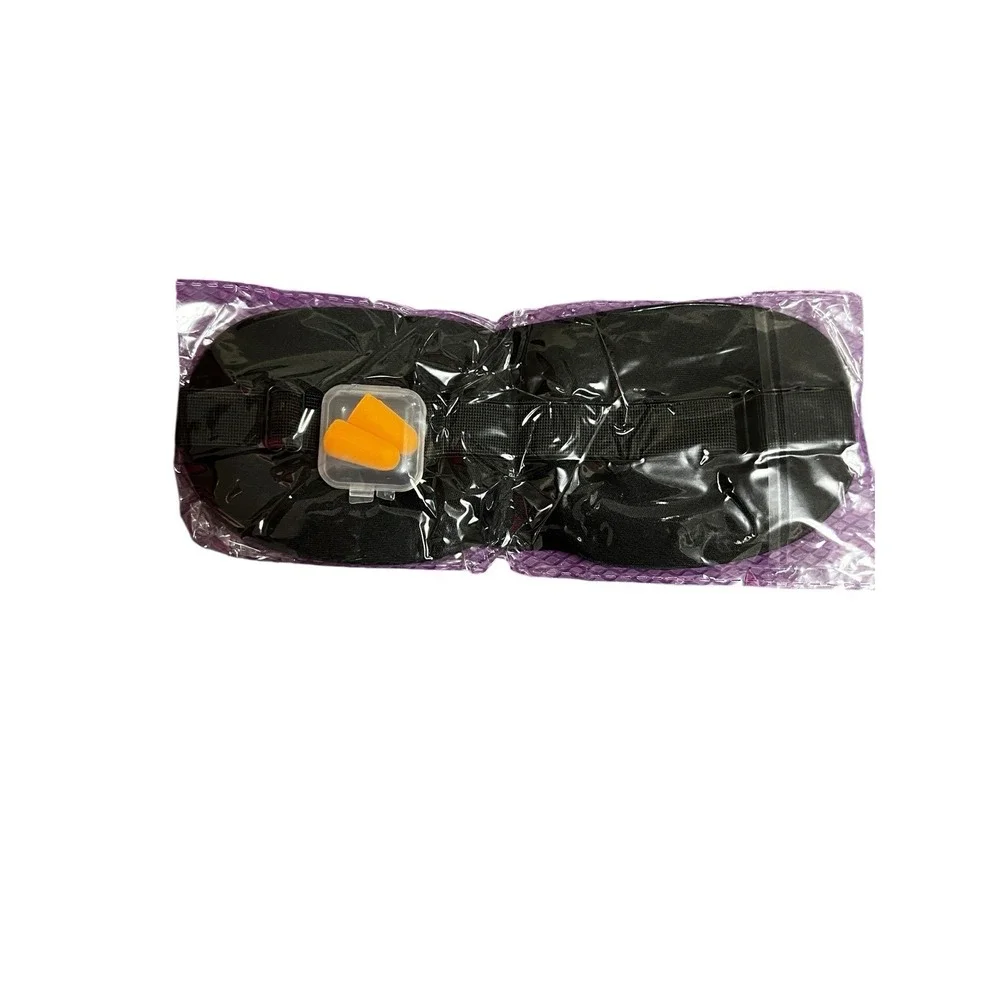 Black Sleep Eye Mask‎ & Foam Earplug Light Blocking Travel Naps Meditation